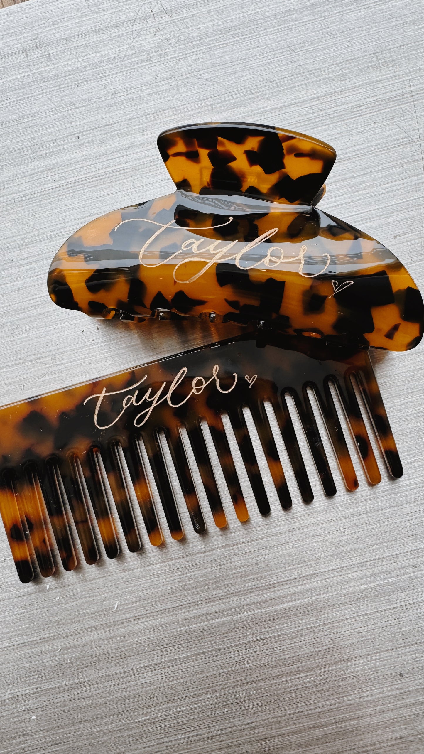 Hand Engraved Hair Clip