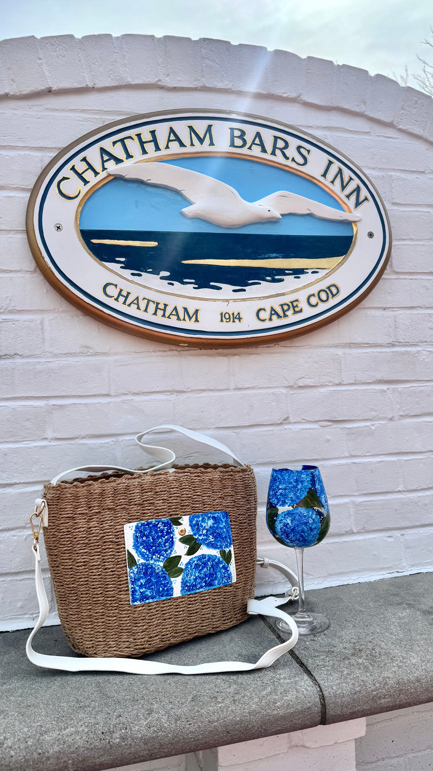 Hydrangea Collection- Hand Painted Straw Bags