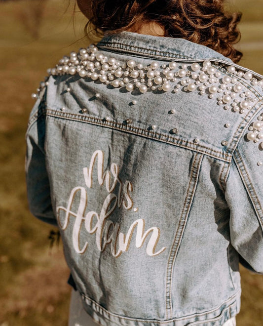 Jacket - Hand Lettered + Painted Pearl Denim